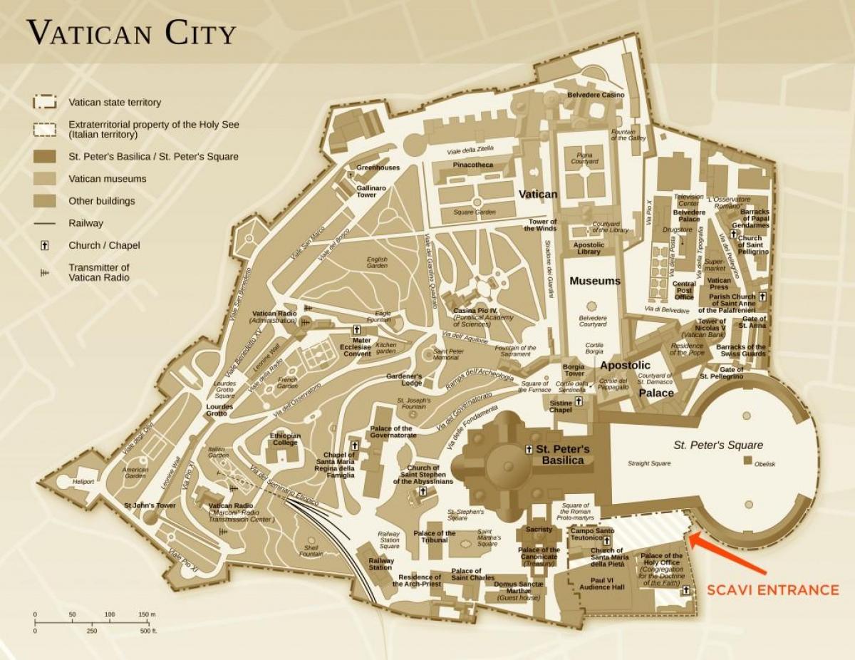 Zemljevid izkopavanj urad Vatikan