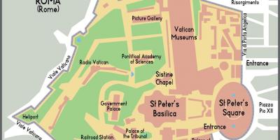 Zemljevid Vatikan vhod 